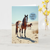 Geschilderde Pony Vaderdagkaart Kaart (Gele Bloem)