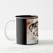 geschilderde pony's tweekleurige koffiemok (Links)