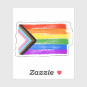 Geschilderde Progress Pride Sticker (Vel)