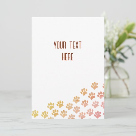 Geschilderde Puppy Paw afdrukken met aangepaste te Kaart (Staand voorkant)