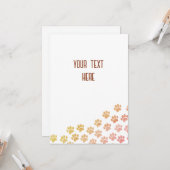 Geschilderde Puppy Paw afdrukken met aangepaste te Kaart (Voorkant / Achterkant in situ)