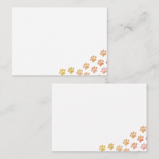 Geschilderde Puppy Paw Prints Notitiekaartje (Voorkant / Achterkant)