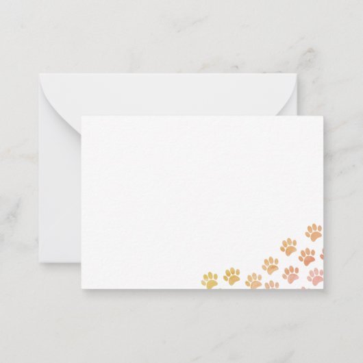 Geschilderde Puppy Paw Prints Notitiekaartje (Achterkant)