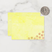 Geschilderde Puppy Paw Prints oud papier Notitiekaartje (Voorkant / Achterkant in situ)