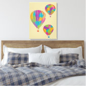 Geschilderde regenboog heteluchtballonnen canvas afdruk (Insitu (Slaapkamer))
