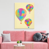 Geschilderde regenboog heteluchtballonnen canvas afdruk (Insitu (Woonkamer))