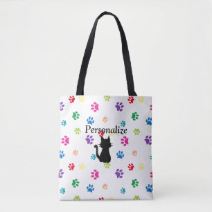 Geschilderde Regenboog Pootafdrukken Persoonlijk Tote Bag
