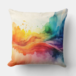 Geschilderde regenboog Waterverf penseelstreken Ab Kussen