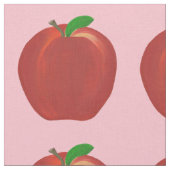 Geschilderde Rode Appels Groen Bladeren Aangepaste Stof (Close Up)