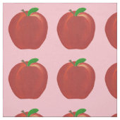 Geschilderde Rode Appels Groen Bladeren Aangepaste Stof (Swatch)