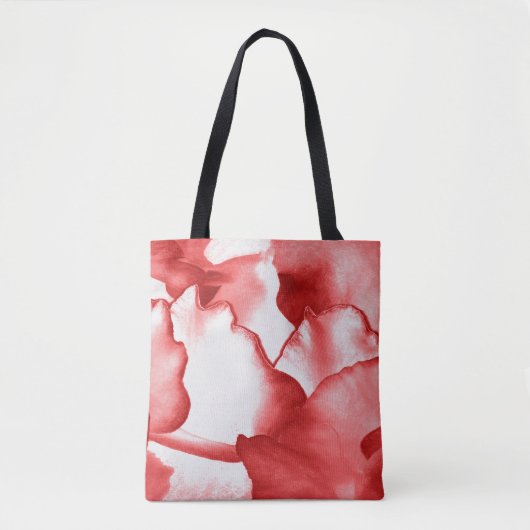 Geschilderde rode bloemblaadjes tote bag (Voorkant)