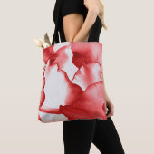 Geschilderde rode bloemblaadjes tote bag (Dichtbij)