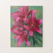 Geschilderde rode Lily Legpuzzel (Verticaal)