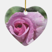 Geschilderde Roos Heart Ornament (Achterkant)