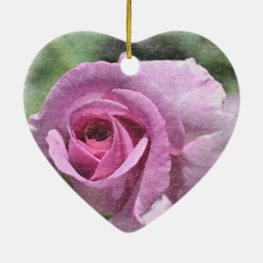 Geschilderde Roos Heart Ornament (Achterkant)