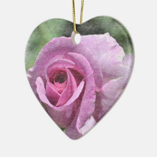 Geschilderde Roos Heart Ornament (Links)