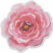 Geschilderde roze bloem sticker (Voorkant)