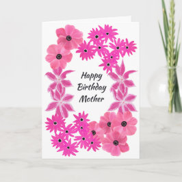 Geschilderde Roze Bloemen Persoonlijk Kaart