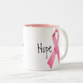Geschilderde roze linthoop tweekleurige koffiemok (Voorkant rechts)
