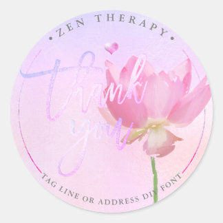 Geschilderde Roze Lotus Ombre Dank Je stickers