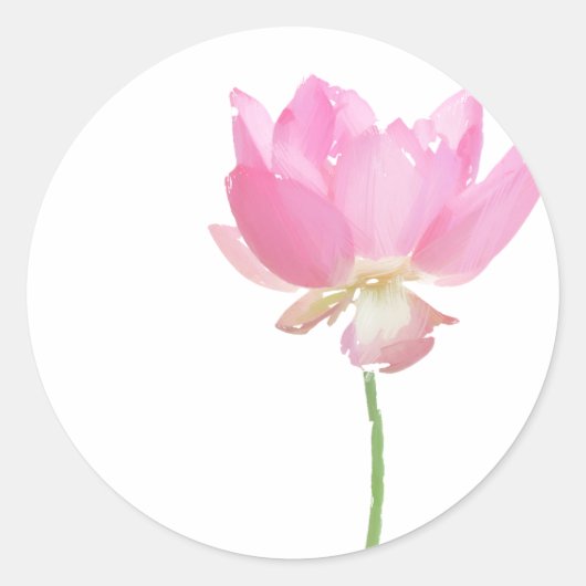 Geschilderde Roze Lotus stickers (Voorkant)