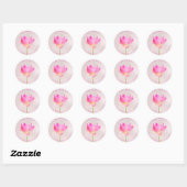 Geschilderde Roze Lotus stickers (Vel)