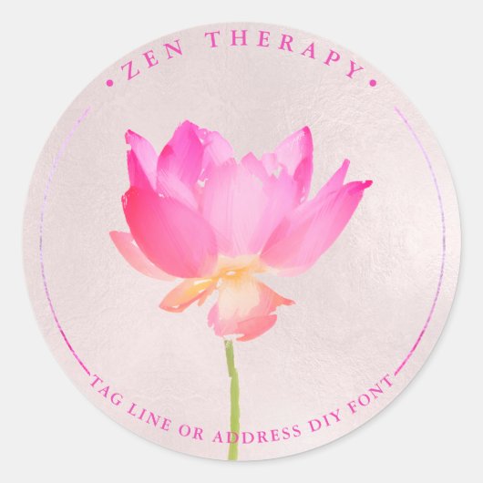 Geschilderde Roze Lotus stickers (Voorkant)