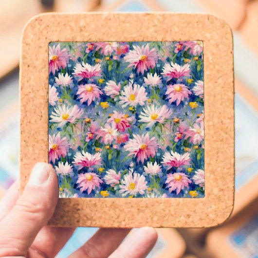Geschilderde Roze Madeliefjes Découpage Tissuepapier
