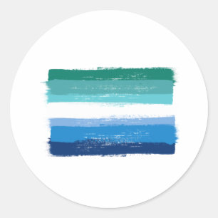 GESCHILDERDE ROZE MANNELIJKE PROUD - Azure Ronde Sticker