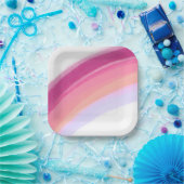 Geschilderde roze Paarse regenboog verjaardagspapi Papieren Bordje (Feest)