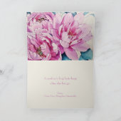 Geschilderde roze pioenrozen Moederdag Feestdagen Kaart (Binnen)