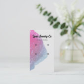 Geschilderde Roze Splatter Twee Oorbel Sets Sierad Visitekaartje (Staand voorkant)