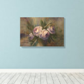 Geschilderde rozen 45 x 30 cm canvas afdruk (Insitu (Houten vloer))