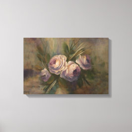 Geschilderde rozen 45 x 30 cm canvas afdruk