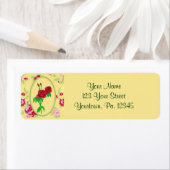 Geschilderde Rozen adreslabel Etiket (Insitu)