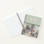 Geschilderde  Rozen Bloempatroon Monogram Notitieboek (Binnen)
