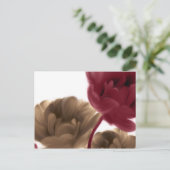 Geschilderde Rozen - Burgundy en Jute Briefkaart (Staand voorkant)