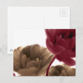 Geschilderde Rozen - Burgundy en Jute Briefkaart (Voorkant / Achterkant)