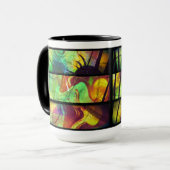 Geschilderde Ruiten Abstracte Mok (Voorkant links)
