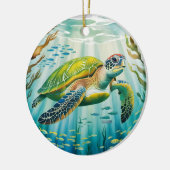 Geschilderde Schildpad Keramisch Ornament (Links)