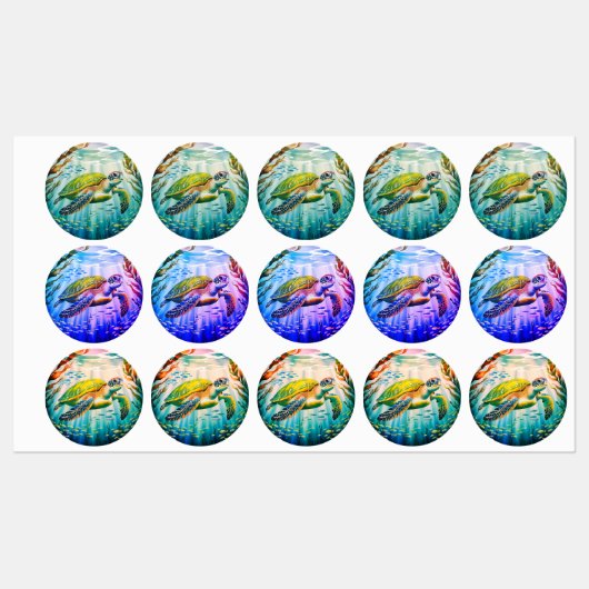 Geschilderde Schildpad Labels (Vel)
