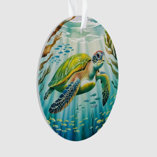 Geschilderde Schildpad Ornament (voorkant)