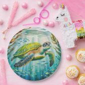 Geschilderde Schildpad Papieren Bordje (Feest)