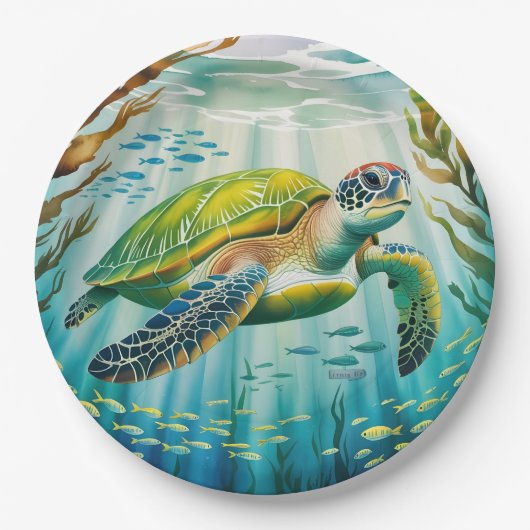 Geschilderde Schildpad Papieren Bordje (Voorkant)