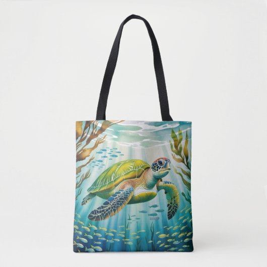 Geschilderde Schildpad Tote Bag (Voorkant)