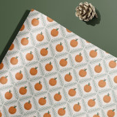 Geschilderde Sinaasappels en Pine Diamond Pattern Cadeaupapier