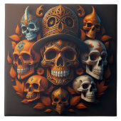 Geschilderde skeletten tegeltje (Voorkant)