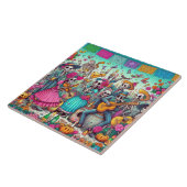 Geschilderde skeletten tegeltje (Zijkant)