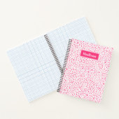 Geschilderde Smudge Stippen Preppy Hot Pink gepers Notitieboek (Binnen)