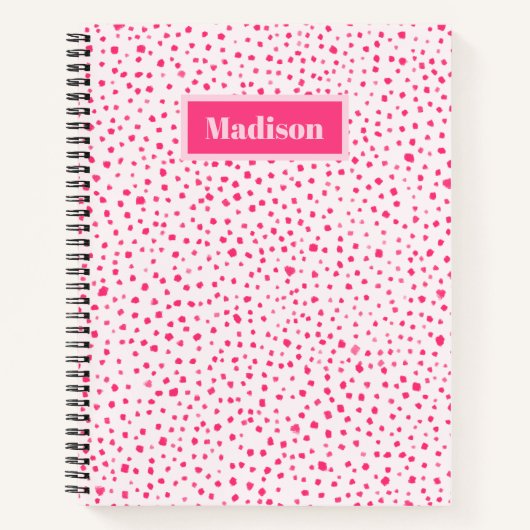 Geschilderde Smudge Stippen Preppy Hot Pink gepers Notitieboek (Voorkant)